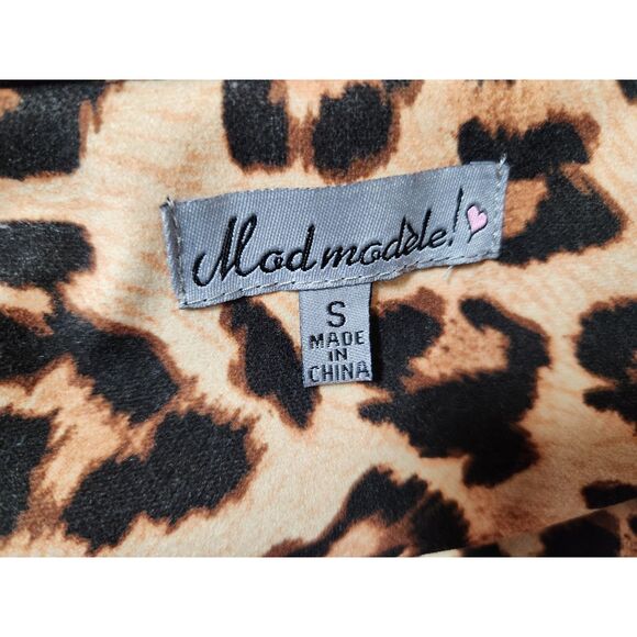 Mod Modele Leopard Print Pea Coat | Women's Size Small - Picture 8 of 10